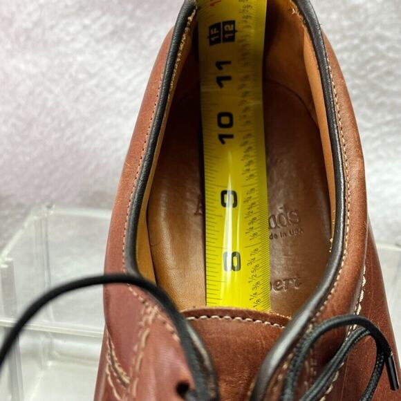 Allen Edmonds Oxford Men's Wilbert Size 11.5 C Split Toe Comfort Shoe Brown USA - Picture 11 of 12